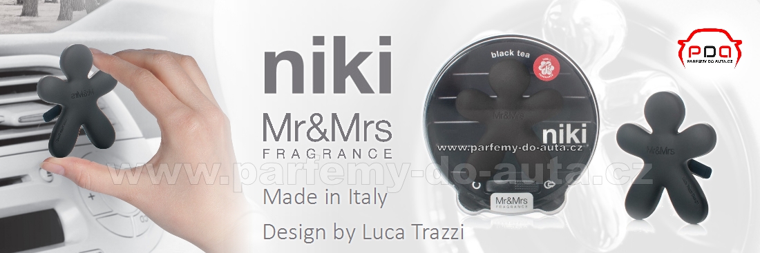 Panáček NIKI černý Black Tea - černý čaj vůně do auta Mr&Mrs Fragrance